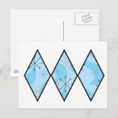 Blue Fifties Diamonds Briefkaart (Voorkant / Achterkant)