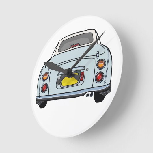 Blue Figaro Car Workshop Garage Clock Figarages Ronde Klok (Hoek)