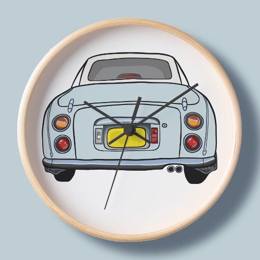 Blue Figaro Car Workshop Garage Clock Figarages Ronde Klok