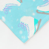 Blue Figuur Schaats Pattern Cute Kawaii Personaliz Fleece Deken (Hoek)
