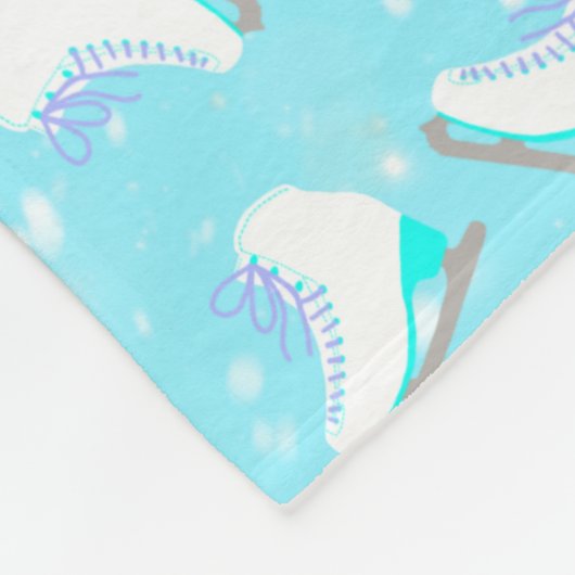 Blue Figuur Schaats Pattern Cute Kawaii Personaliz Fleece Deken (Hoek)