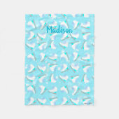 Blue Figuur Schaats Pattern Cute Kawaii Personaliz Fleece Deken (Voorkant)