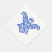 Blue Filigree Angel Silhouette Ornate Lace Servet (Hoek)