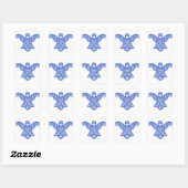 Blue Filigree Angel Silhouette Ornate Lace Vierkante Sticker (Vel)