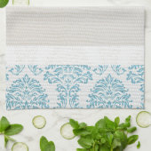 Blue Filigree Damask Kitchen Dish Towel Theedoek (Gevouwen)