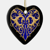 Blue Filigree Heart Ornament (Rechts)