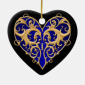 Blue Filigree Heart Ornament (Achterkant)