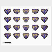 Blue Filigree Heart Stickers (Vel)