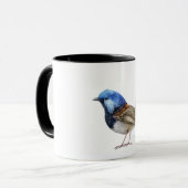 Blue Finch Bird customisable Mok (Voorkant links)