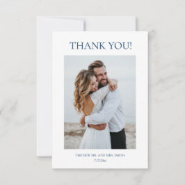 Blue Fine Art Flowers Wedding Thank You Card Bedankkaart