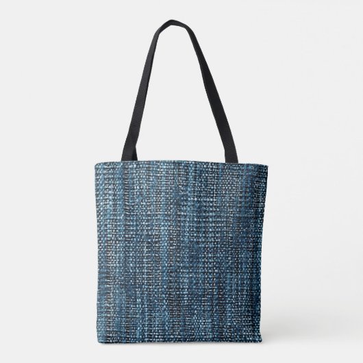 Blue Fine Woven Fabric Canvas tas (Achterkant)