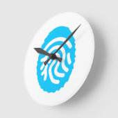Blue Fingerprint Biometric Security Ronde Klok (Hoek)