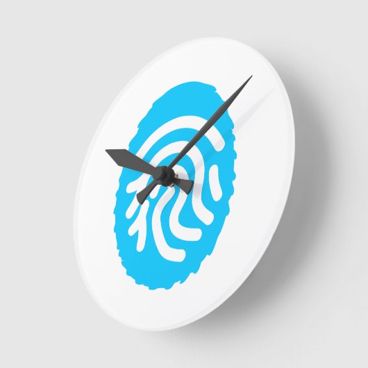 Blue Fingerprint Biometric Security Ronde Klok (Hoek)