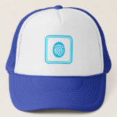 Blue Fingerprint Biometric Security Trucker Pet (Voorkant)