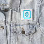 Blue Fingerprint Biometric Security Vierkante Button 5,1 Cm (In situ)