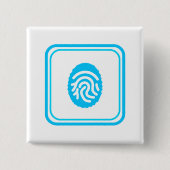 Blue Fingerprint Biometric Security Vierkante Button 5,1 Cm (Voorkant)
