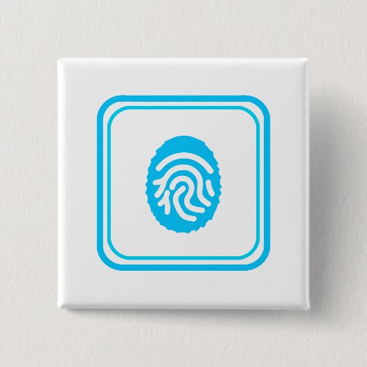 Blue Fingerprint Biometric Security Vierkante Button 5,1 Cm (Voorkant)