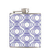 Blue Finial Pattern Heupfles (Voorkant)