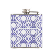 Blue Finial Pattern Name Monogram Heupfles (Achterkant)