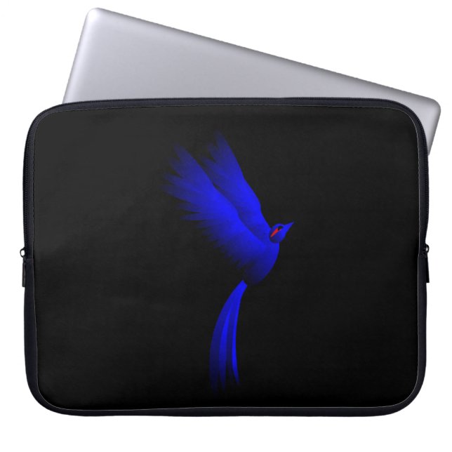 Blue Fire Bird Laptop Sleeve (Voorkant)
