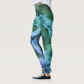 Blue Fire Flames Abstracte kunst Leggings (Links)