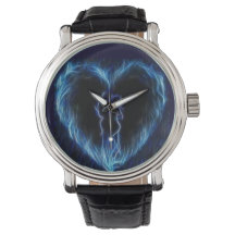 Blue Fire Heart Watch