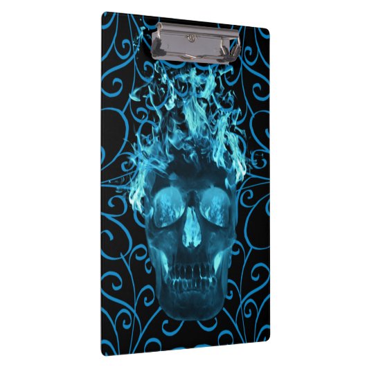 Blue Fire schedel klembord (Rechts)