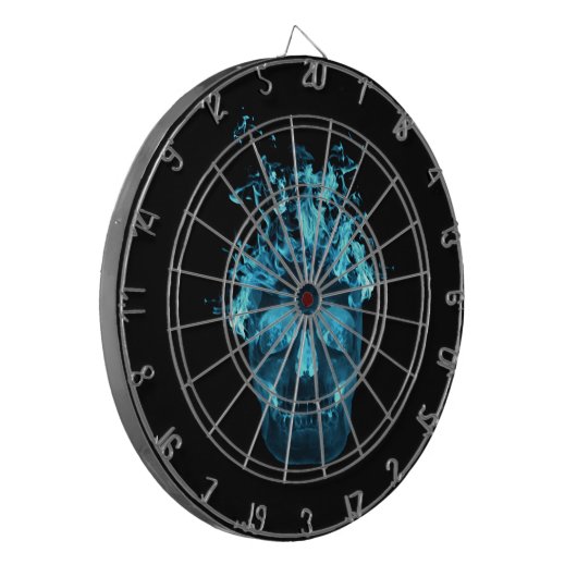 Blue Fire Skull Dart Board Dartbord (Voorkant Links)