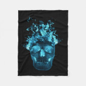 Blue Fire Skull Fleece Blanket (Voorkant)