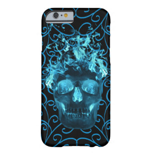 Blue Fire Skull iPhone 6 Hoesje