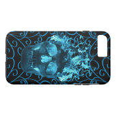 Blue Fire Skull iPhone 7 Hoesje (Achterkant (Horizontaal))