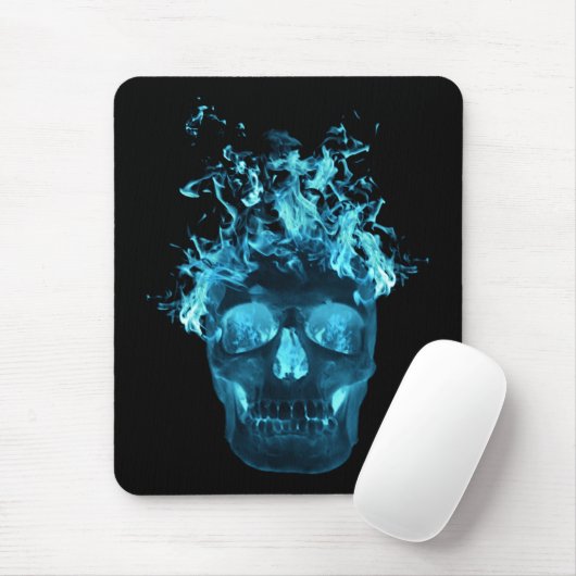 Blue Fire Skull-Muismat Muismat (Met muis)