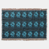 Blue Fire Skull Throw Blanket Deken (Voorkant)