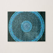 Blue Fire Tibetan Mandala Art (Turquoise & Black) Legpuzzel (Horizontaal)