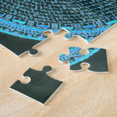 Blue Fire Tibetan Mandala Art (Turquoise & Black) Legpuzzel (Zijkant)