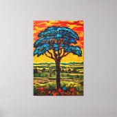Blue Fire Tree Canvas Afdruk (Voorkant)