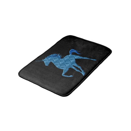 Blue Fire Unicorn Bath Mat (Gekanteld)