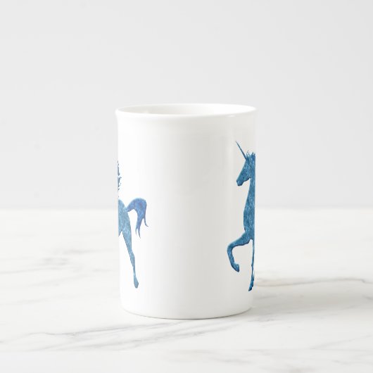 Blue Fire Unicorn Bone China Mok (Voorkant)