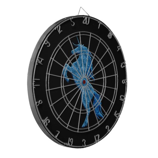 Blue Fire Unicorn Dart Board Dartbord (Voorkant Links)