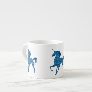 Blue Fire Unicorn Espresso Mok