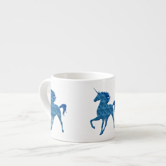 Blue Fire Unicorn Espresso Mok (Links)