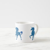Blue Fire Unicorn Espresso Mok (Voorkant rechts)