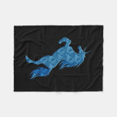 Blue Fire Unicorn Fleece Blanket (Voorkant (Horizontaal))