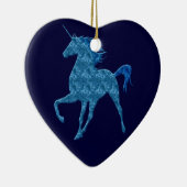 Blue Fire Unicorn Heart Ornament (Rechts)