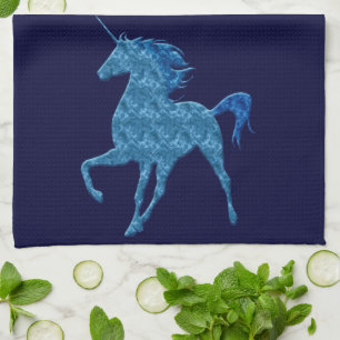 Blue Fire Unicorn Kitchen Towel Theedoek
