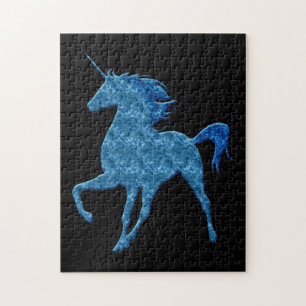 Blue Fire Unicorn Puzzle Legpuzzel