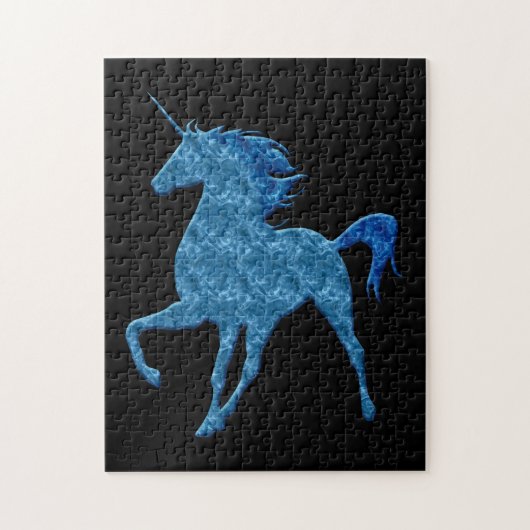 Blue Fire Unicorn Puzzle Legpuzzel (Verticaal)