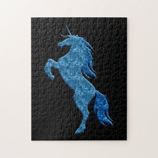 Blue Fire Unicorn Puzzle Legpuzzel (Verticaal)