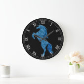 Blue Fire Unicorn Roman Numeral Clock Grote Klok (Huis)