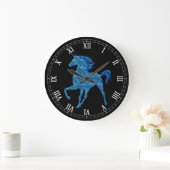 Blue Fire Unicorn Roman Numeral Clock Grote Klok (Huis)